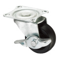 Leichte Duty Caster Serie - 3in. Plattengabel mit Seitenbremse - Gummi